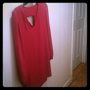 LONG SLEEVE  SEXY RED DRESS